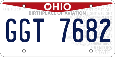 OH license plate GGT7682