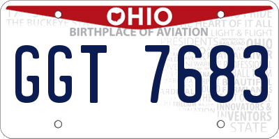 OH license plate GGT7683