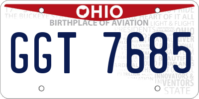 OH license plate GGT7685