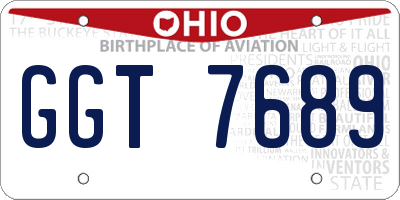 OH license plate GGT7689