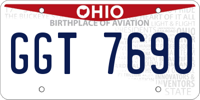 OH license plate GGT7690