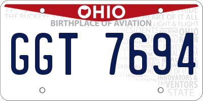 OH license plate GGT7694