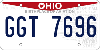 OH license plate GGT7696