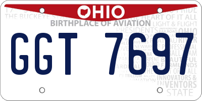 OH license plate GGT7697