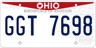 OH license plate GGT7698
