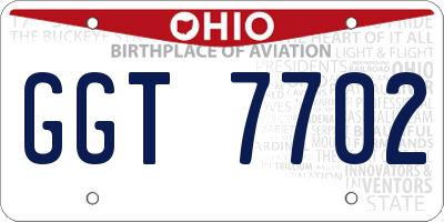 OH license plate GGT7702
