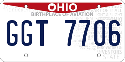 OH license plate GGT7706