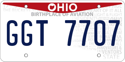 OH license plate GGT7707