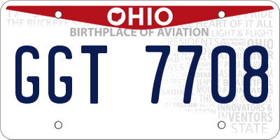 OH license plate GGT7708