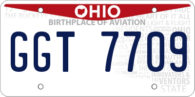 OH license plate GGT7709