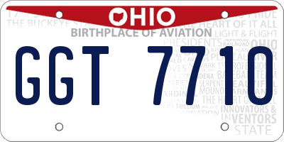 OH license plate GGT7710