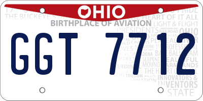 OH license plate GGT7712