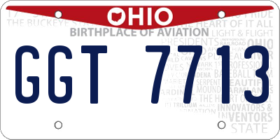 OH license plate GGT7713