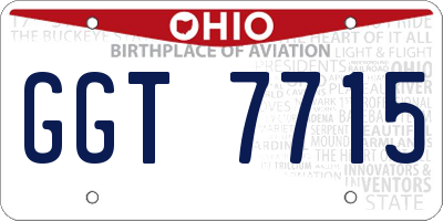 OH license plate GGT7715