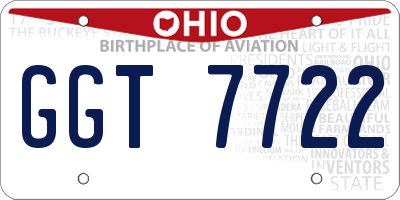 OH license plate GGT7722