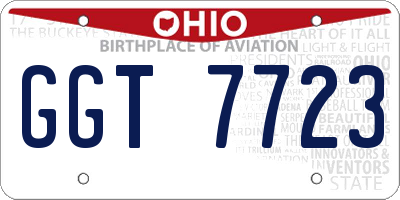 OH license plate GGT7723