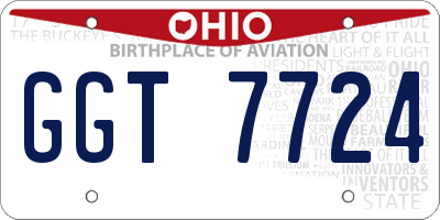 OH license plate GGT7724