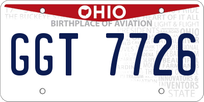 OH license plate GGT7726