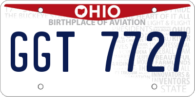 OH license plate GGT7727