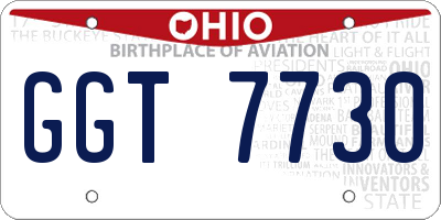OH license plate GGT7730