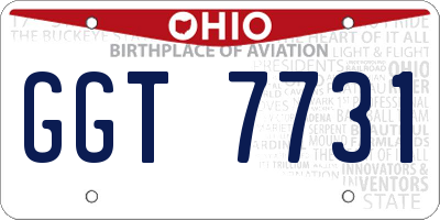OH license plate GGT7731