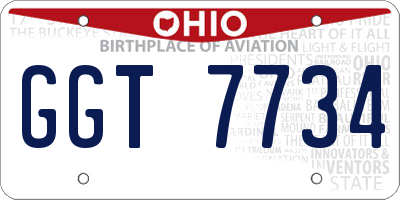 OH license plate GGT7734