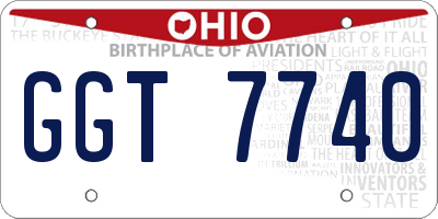 OH license plate GGT7740