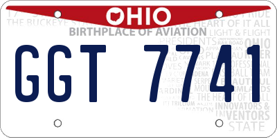 OH license plate GGT7741