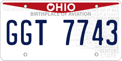 OH license plate GGT7743