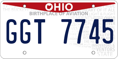 OH license plate GGT7745