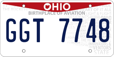 OH license plate GGT7748