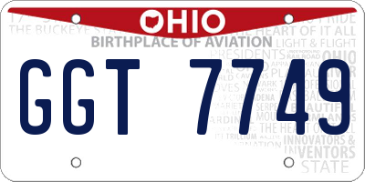 OH license plate GGT7749