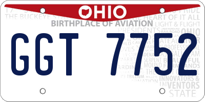 OH license plate GGT7752