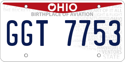 OH license plate GGT7753