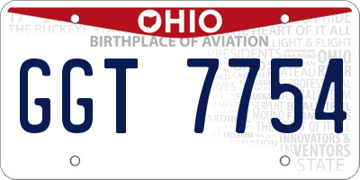 OH license plate GGT7754