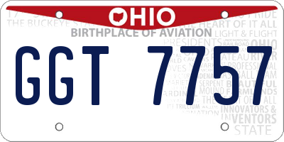 OH license plate GGT7757