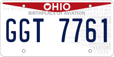 OH license plate GGT7761