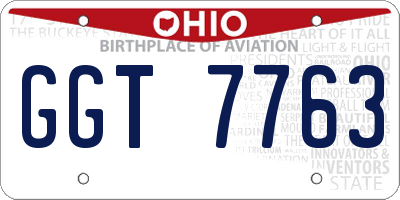 OH license plate GGT7763