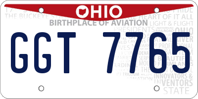 OH license plate GGT7765