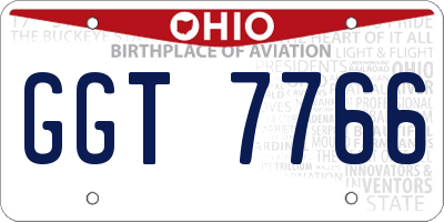 OH license plate GGT7766