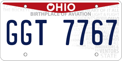 OH license plate GGT7767