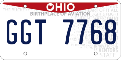 OH license plate GGT7768