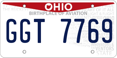 OH license plate GGT7769