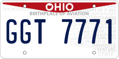 OH license plate GGT7771