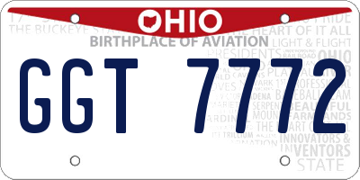OH license plate GGT7772