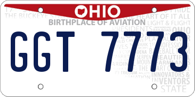 OH license plate GGT7773