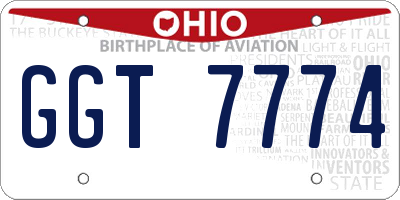OH license plate GGT7774