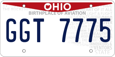 OH license plate GGT7775
