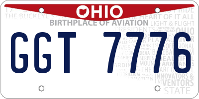 OH license plate GGT7776