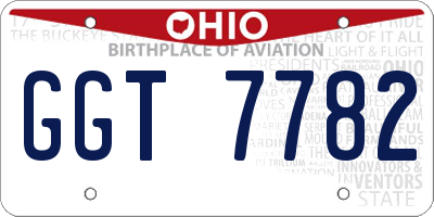 OH license plate GGT7782